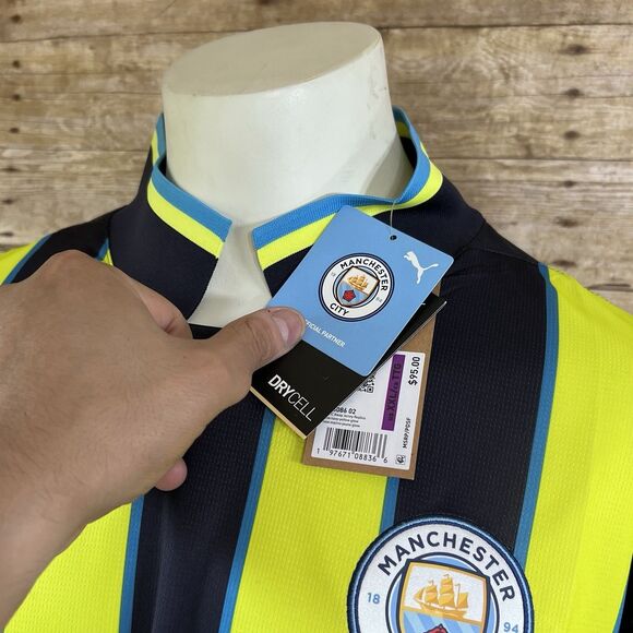 Manchester City Size XXL 24’ 25’ Away kit Jersey Blue and Yellow Puma New - Picture 8 of 15